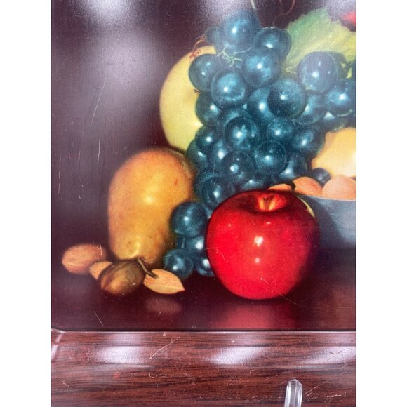 Vintage Fruit & Floral Print Serving Trays  Set Of 2  1940s Kitchen Home Decor - Picture 7 of 8